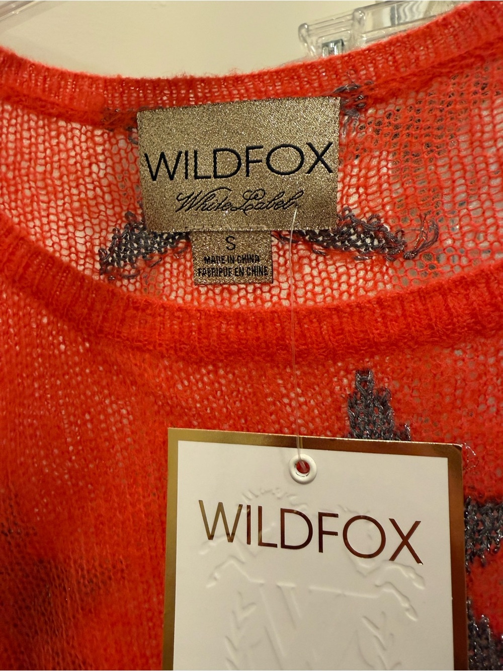 NWT vintage Wildfox couture - White lavel long sleeve sweater size small